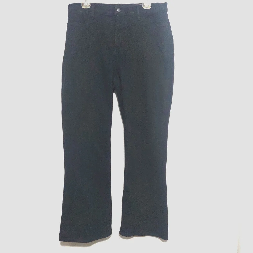 NYDJ Womens 16 Bootcut Jeans Lift & Tuck Stretch Black Beaded Back Pockets USA - Picture 1 of 11